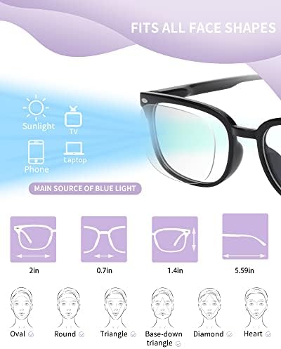 NOVIVON 6 Опаковки Очила за четене с Блокиране на синя Светлина за Жените и Мъжете, по-Леки Очила за четене със