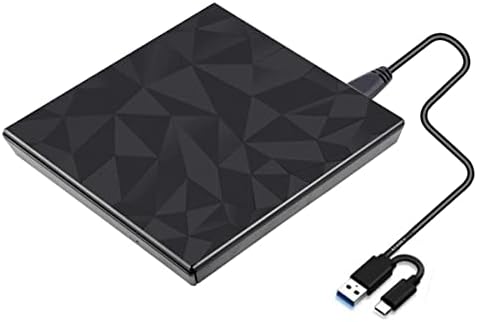 Преносими оптични дискове KUJOBUY USB 3.0 Type-C с черен чекмедже за външен DVD-RW дискове с максимална 24 пъти