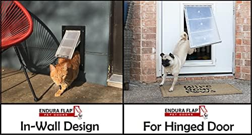 Флип-надолу задвижваната за котки Endura за стена | Стена на входа за котки и малки кучета в алуминиева рамка Premium