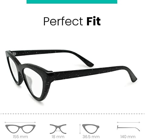 Дамски очила Котешко око с черни кристали и пайети, за да изглежда стилно с високо зрение - Удобен дамски очила