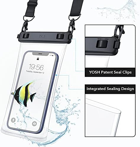 Водоустойчив калъф за телефон YOSH, Подводен калъф от TPU 7.5 инча, Водоустойчив Калъф за телефон, за гмуркане,