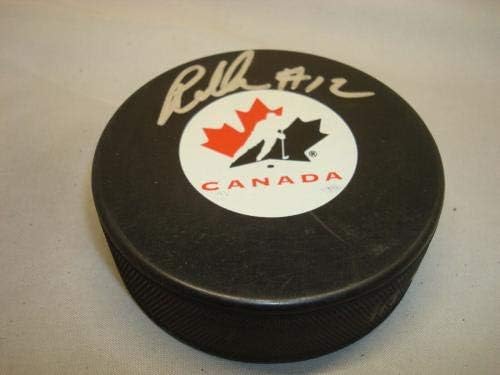 Патрик Marlo Подписа Хокей шайба на националния отбор на Канада с Автограф на PSA/DNA COA 1A - за Миене на НХЛ с
