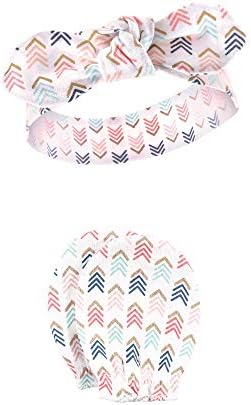 Комплект памучни превръзки за глава за малки момичета Hudson Бебе и защитни ръкавици