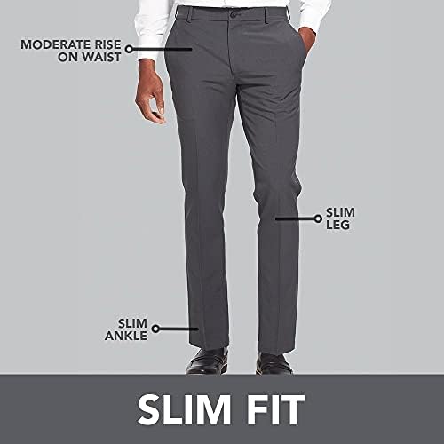 Мъжки панталони Van Heusen Stain Shield Stretch Slim Fit с плоска предна част