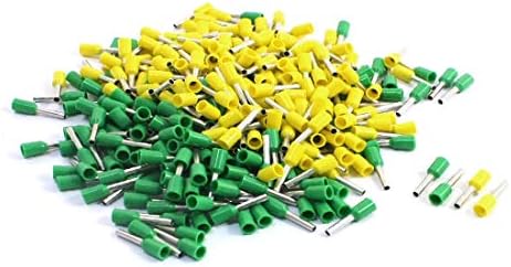 НОВИ LON0167 380шт E1008 Жълто-зелени Пластмасови втулки с предварителна изолация за кабели 18AWG (380шт E1008 Gelb-Grün-Kunststoffhülse