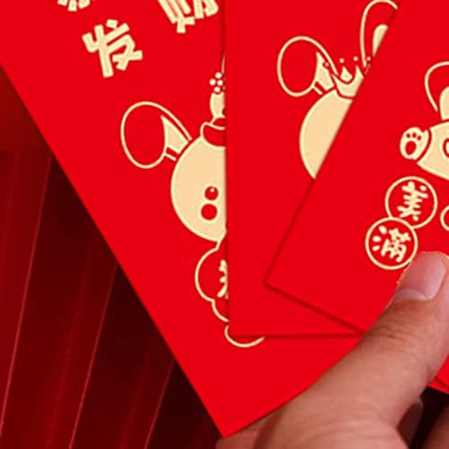 Най-Добър 6шт Щастлив Паричен Плик Заек Китайски Червени Пликове, 2023 Нова Година в Хонг bao Сладък Заек Подарък