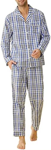 Мъжки Лека Памучни Пижами Latuza, Риза с дълги ръкави и Комплект Панталон