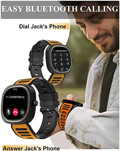 Мъжки смарт часовници DOOGEE (отговор на обаждане), Фитнес тракер Smartwatch за Android и iOS, Водоустойчив фитнес