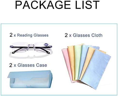 Четци с цветен блясък с 2 елемента - Сапфировые очила за четене с цветен блясък, Висока твърдост, анти-син на Прогресивни