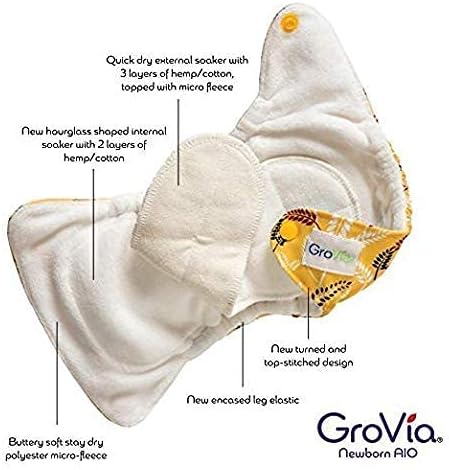За многократна употреба Текстилен пелена GroVia за новородени All in One Snap (AIO) (Папрат)