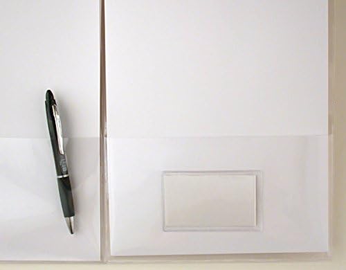 StoreSMART® - Прозрачна пластмасова папка с 2 джоба - с държач за визитки вътре - 100 броя в пакет - 9 x 11,75 -