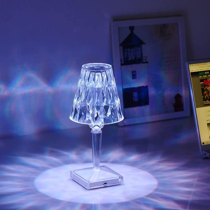 JPOLP Настолна Нощна Лампа, 16 Променящия Цвят Led Сензорни Ночников, Романтична Розова Акрилна Нощна Лампа с USB
