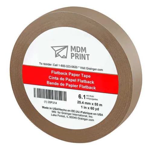 Хартиена лента MDMprint Kraft в плоска корици, 1 инча до 60 ярда.