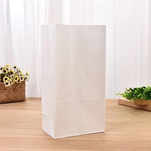 Бяла Хартиена чанта крафт-хартия NA за опаковане на хранителни продукти, самостоячий Чанта с квадратна дъно, 100
