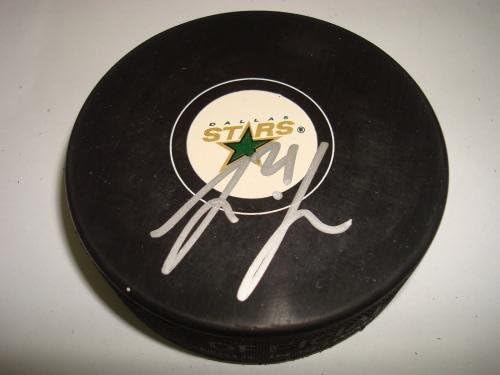 Луи Ериксон, подписано хокей шайба Далас Старс PSA/DNA COA с автограф a - за Миене на НХЛ с автограф
