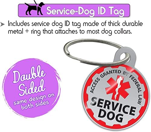 Жилетка за услуга куче + идентификация етикет + 50 информационните карти ADA - Шлейка за услуга куче с нашивкой