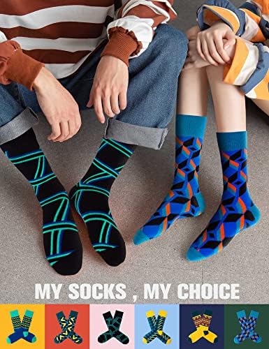 TENYSAF Мъжки Чорапи с Весел Рокля: Забавна Новост, Цветни Памучни Чорапи за мъже, Подаръци, 6 Двойки, 7-13