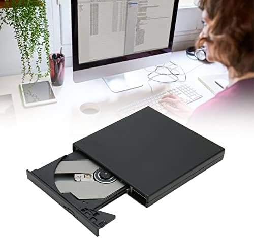 Външен DVD-диск PUSOKEI, Ултра-Портативен DVD-диск USB 2.0, Удароустойчив нисък шум CD DVD-Диск за Лаптоп, Настолен