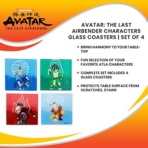 Героите на Аватар: Последният Покоритель на въздуха, Стъклени поставки за напитки, комплект от 4 теми | Защита на