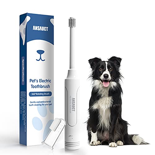 ANSAUCT Набор от Четка за Зъби за Кучета, Комплект За Почистване на зъбите За Кучета Включва Електрическа четка