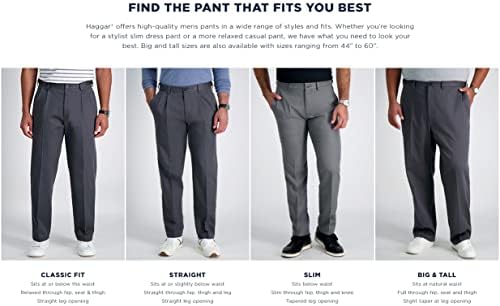 Ежедневни панталони Haggar Men ' s Premium No Желязо Каки Slim Fit с плоска предна част