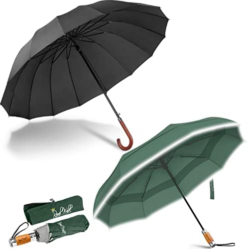Голям чадър Royal Разходка от дъжд, достатъчно голям, за 2 души + Ветрозащитный Сгъваем пътен чадър с вентилируемым