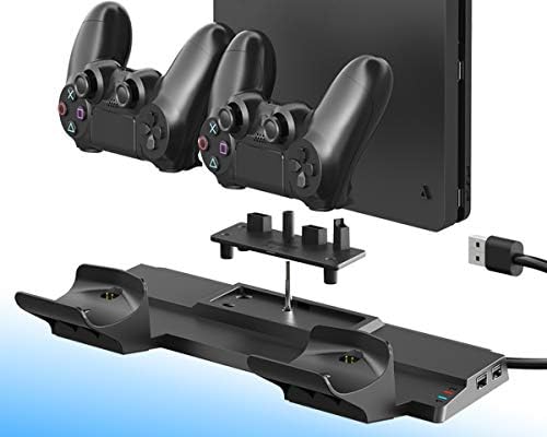 Вертикална поставка зарядно устройство ще захранване на ElecGear за PS4, двойно зарядно устройство, зарядно устройство