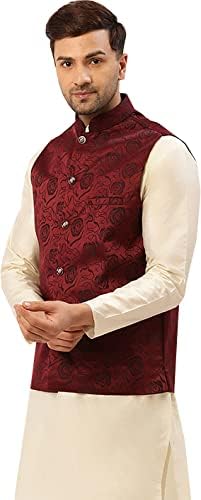 Кленовая дрехи Мъжки Индийски яке Неру Традиционен Жилетка Жилетка