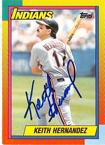 Склад на автографи 650798 Бейзболна картичка с автограф на Кит Ернандес - Кливланд Индианс 67 1990 Topps - брой