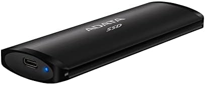 Външен преносим твърд диск ADATA SE760 SuperSpeed USB 3.2 Gen 2 USB-C със скорост до 1000 МБ/с (2 TB, черен)