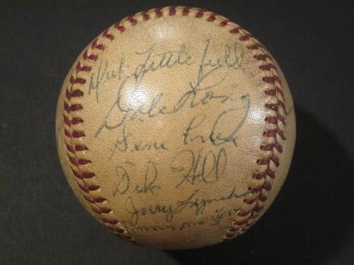 1955 Екипът на Питсбърг Пайрэтс Подписа бейзболен договор С нов Роберто Клементе Jsa Cas Loa - Бейзболни топки С