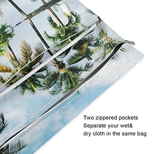 чанта за влажни сушене xigua Palm Trees, 2 опаковки, Водоустойчив Подвесная Тъканно Чанта-Органайзер за Пелени с