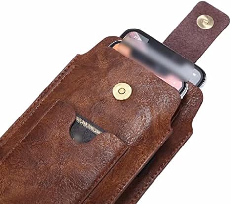 KFJBX Двупластова поясная чанта от естествена кожа, Мъжки поясная чанта за мобилен телефон, калъф-кобур за смартфон