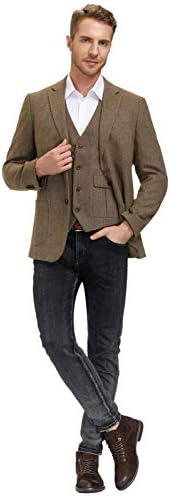 PJ Paul Jones Мъжки Туид Блейзър на коледна елха, Британското Вълнена Спортно Палто, Яке