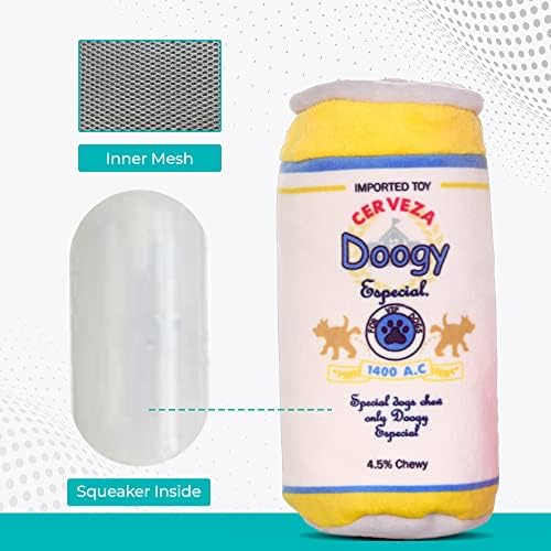 Dogium Doogy Beer Смешни Mexican Especial и Плюшени играчки за кучета Chelada размер 6 на 2,5 инча (2) за малки,