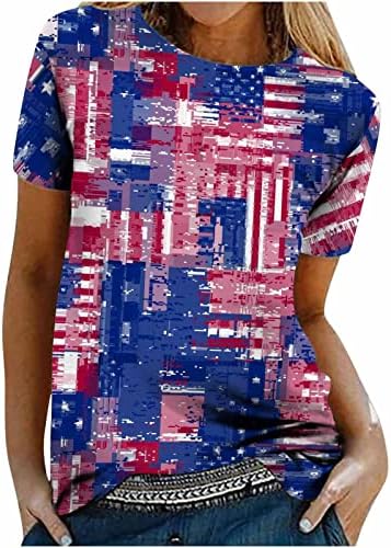 Женска Тениска в Деня на Независимостта, 4 юли, Тениски с участието на Звезди и ленти, Хартата на САЩ, Летни Блузи