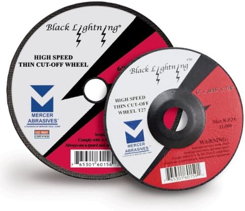 Абразивни дискове Mercer 616100-25 Black Lightning Високоскоростни Тънки дискове Тип 1 Отрязващи дискове с размер
