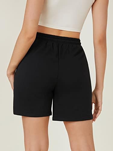 AUTOOI Дамски шорти, Спортни панталони с джоб на съвсем малък къси Панталони за жени (Цвят: черен Размер: Средно)