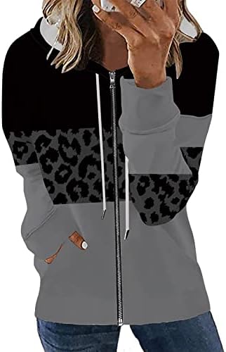 UODSVP Дамски Блузи с дълъг ръкав, Модни Обикновен Потник с цип с завязками, Ежедневни Hoody С качулка, Палта, Потници