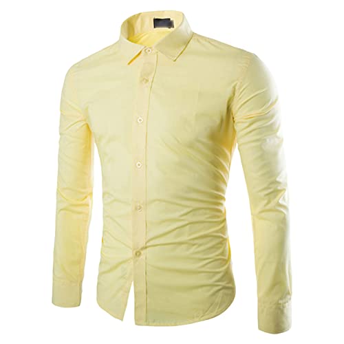Maiyifu-GJ Мъжки Обикновена Ризи с копчета, Ежедневни ризи с отложным яка, Приталенные Класически Стилни ризи в