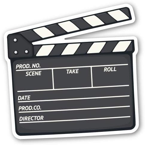 Squiddy Open Clapperboard Cinema Take Action Movie - Vinyl Стикер-Стикер за телефон, лаптоп, бутилки за вода (на