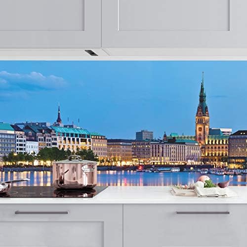 Кухненско фолио Bilderwelten със самозалепващо фолио - Hamburg Skyline 100 x 350 см Smart