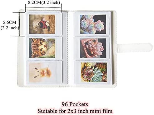 Фотоалбум LEONULIY с 96 джобове за Fujifilm Instax Mini 70 7s 8 9 11 25 50-те 90 EVO, без SL42, включително Декоративни