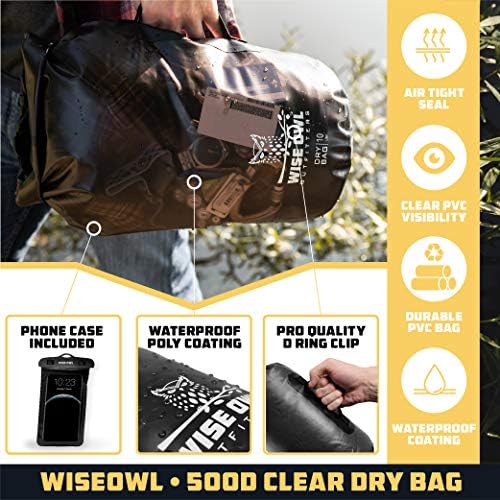 Водоустойчива раница Wise Owl Outfitters Dry Bag Backpack - Дебел, здрав чанта за вода за каране на каяк, къмпинг,