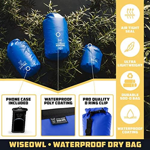 Водоустойчива раница Wise Owl Outfitters Dry Bag Backpack - Дебел, здрав чанта за вода за каране на каяк, къмпинг,