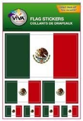 Флаг на страната Мексико Набор от 7 Подбрани етикети с различни размери, чисто Нови в опаковка