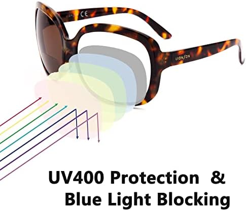 Дамски Бифокални очила Jo, Големи Кръгли Слънчеви Очила за четене с Тъмни лещи със защита от UV400