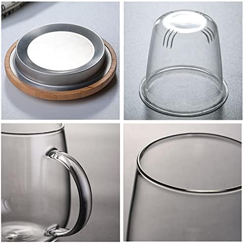 Стъклени чаени Чаши LPAIWXY обем 18 унции с Бамбукови Капаци и Корзинкой за заваряване, Стъклена чаша за заваряване