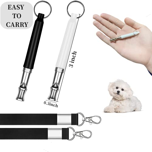 Свирка за кучета, 2 комплекта Регулируеми Безшумни свистков за кучета, за да спре да лай, Професионален ултразвуков
