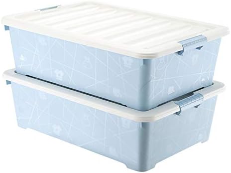 Кутии за съхранение под леглото, Чанта за съхранение под леглото, 2 Пакетирани долните кутия за съхранение, Пластмасова